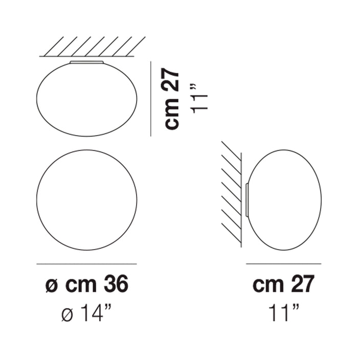 Lucciola Wall Light - line drawing.