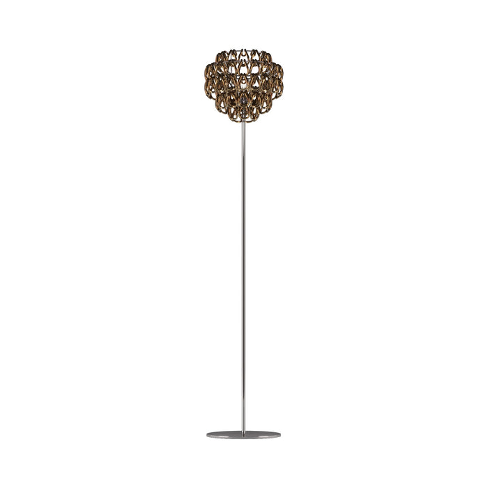 Minigiogali Floor Lamp in Crystal Bronze/Glossy Chrome.