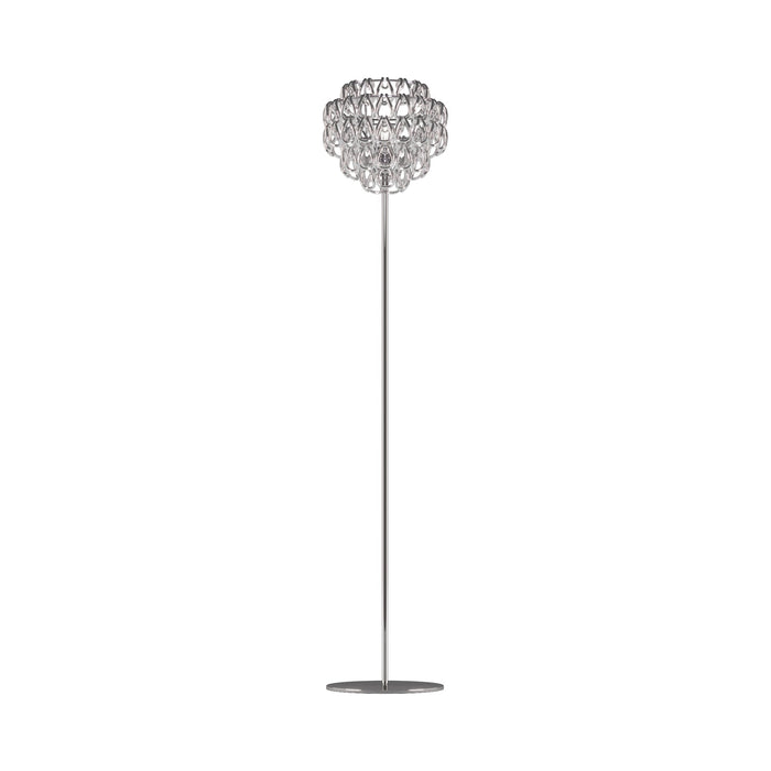 Minigiogali Floor Lamp in Crystal Silver/Glossy Chrome.