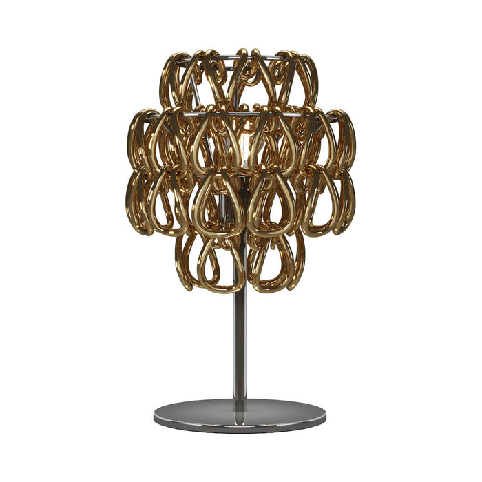 Minigiogali Table Lamp in Crystal Gold/Glossy Chrome.