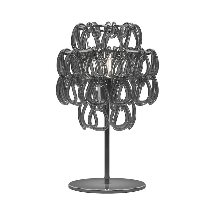 Minigiogali Table Lamp in Crystal Smoky/Glossy Chrome.