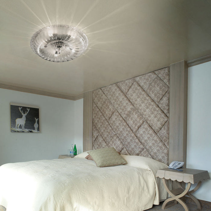 Novecento Flush Mount Ceiling Light in bedroom.