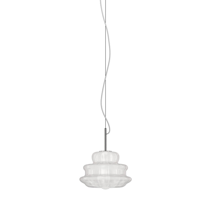 Novecento Pendant Light in White Striped Glossy (Small).