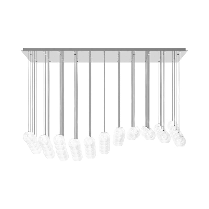 Oto Sp Fc Linear Pendant Light in Mirrored Steel/White Striped.