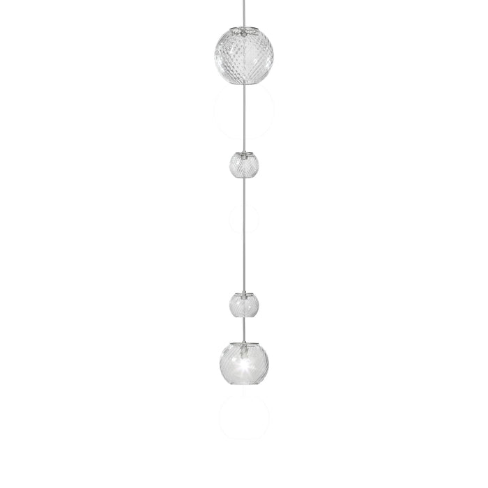 Oto Sp Pea Pendant Light in Crystal Striped (39-Inch/7-Inch).