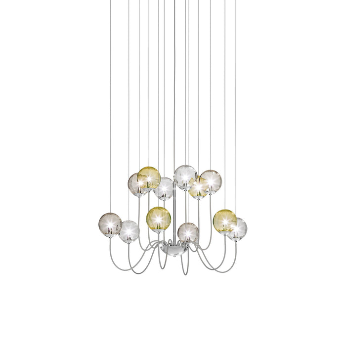 Puppet Chandelier in Multicolor 1/Glossy Chrome (12-Light).
