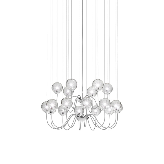 Puppet Chandelier in Crystal Transparent/Glossy Chrome (18-Light).