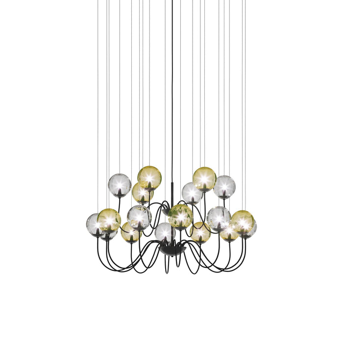 Puppet Chandelier in Multicolor 2/Matt Black (18-Light).