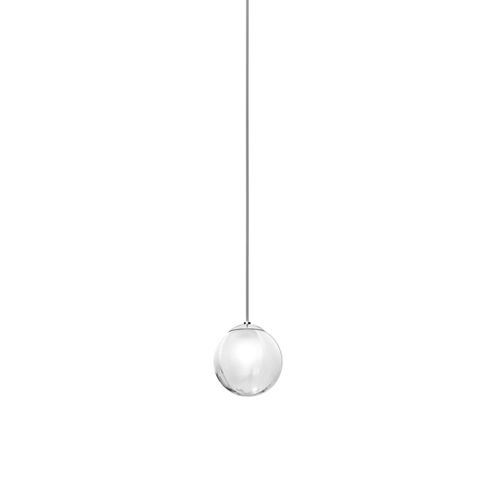 Puppet Pendant Light in White Shaded/Glossy Chrome (Small).