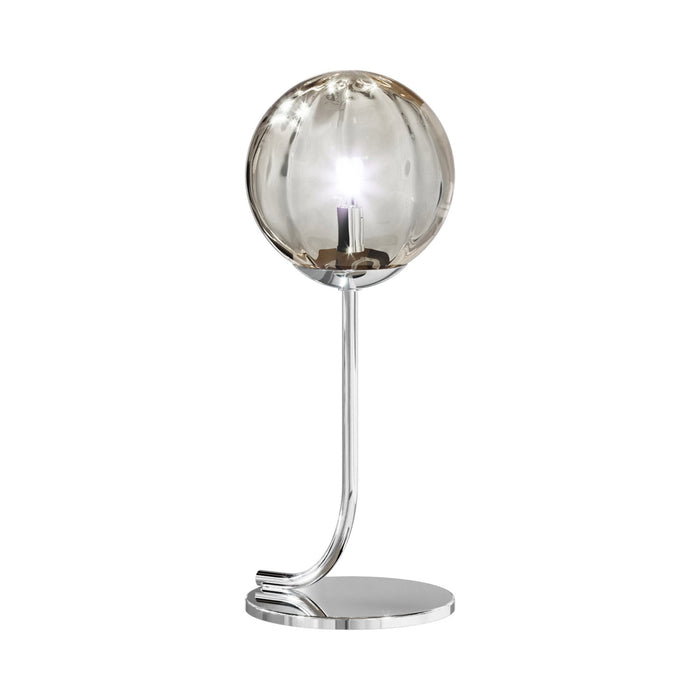 Puppet Table Lamp in Smoky Transparent/Glossy Chrome.
