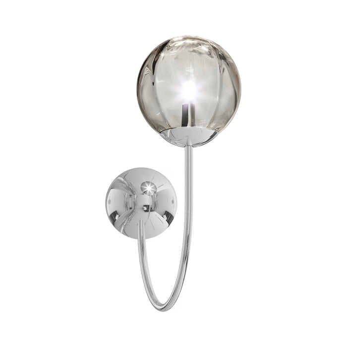 Puppet Wall Light in Smoky Transparent/Glossy Chrome.