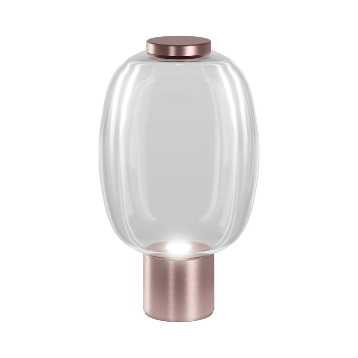 Riflesso LT 2 LED Table Lamp in Crystal Transparent/Matt Copper.