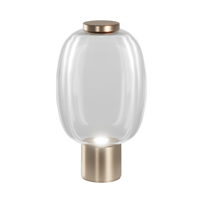 Riflesso LT 2 LED Table Lamp in Crystal Transparent/Matt Gold.