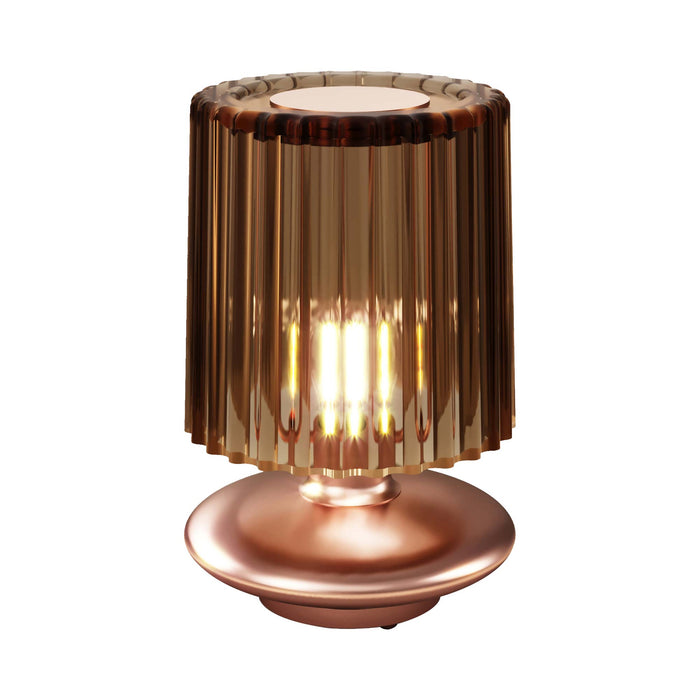 Tread Table Lamp in Matt Copper/Burned Earth Transparent.