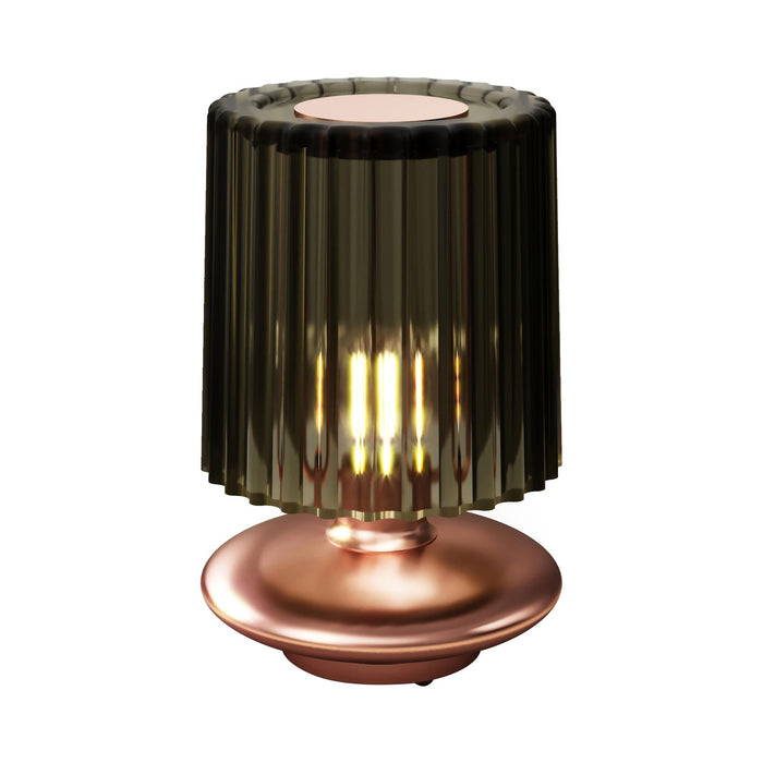 Tread Table Lamp in Matt Copper/Old Green Transparent.
