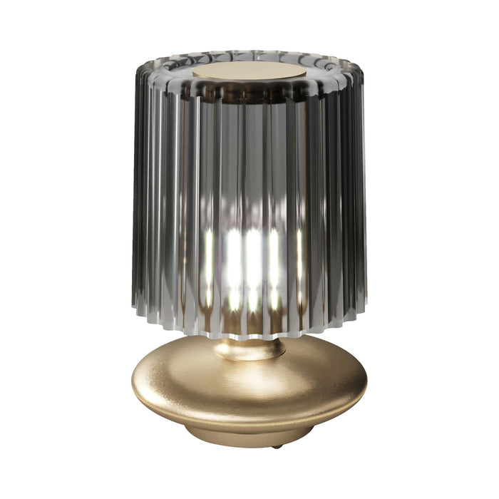 Tread Table Lamp in Matt gold/Smoky Transparent.