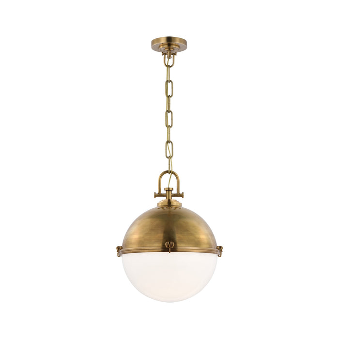 Adrian Globe LED Pendant Light in Antique-Burnished Brass (X-Large).