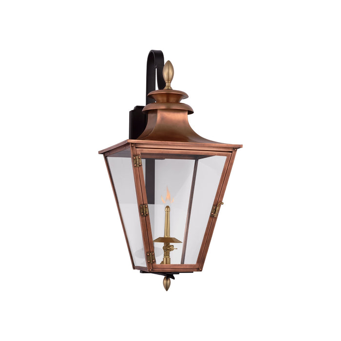Albermarle Outdoor Gas Wall Light in Soft Copper and Brass (Small).