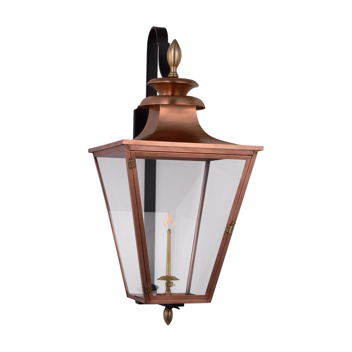 Albermarle Outdoor Gas Wall Light in Soft Copper and Brass (Large).