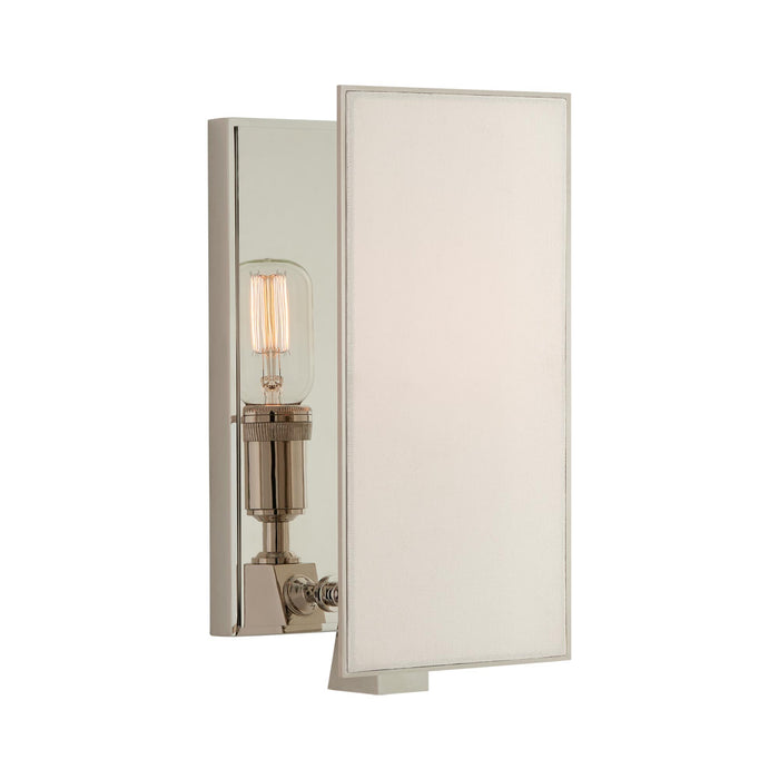 Albertine Wall Light in Polished Nickel/Linen (Small).