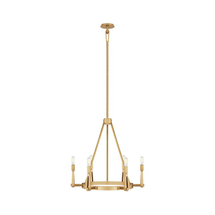Alpha Chandelier in Hand-Rubbed Antique Brass/Without Shade (Medium).