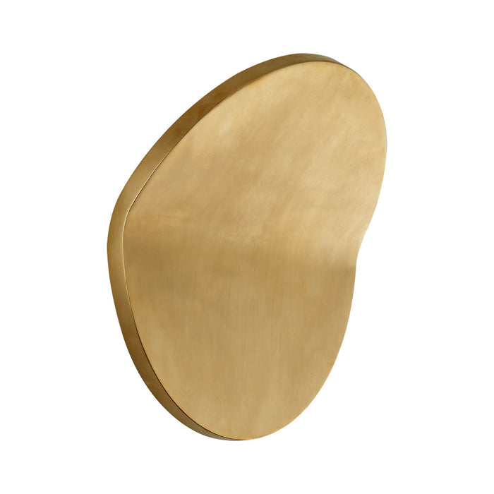Bend Round Outdoor LED Wall Light in Natural Brass.