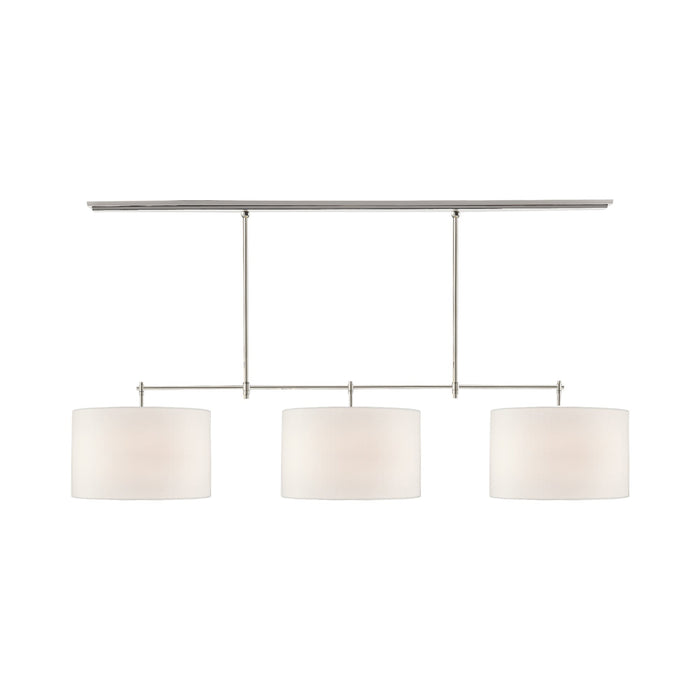 Bryant Linear Pendant Light in Polished Nickel/Linen (Large).
