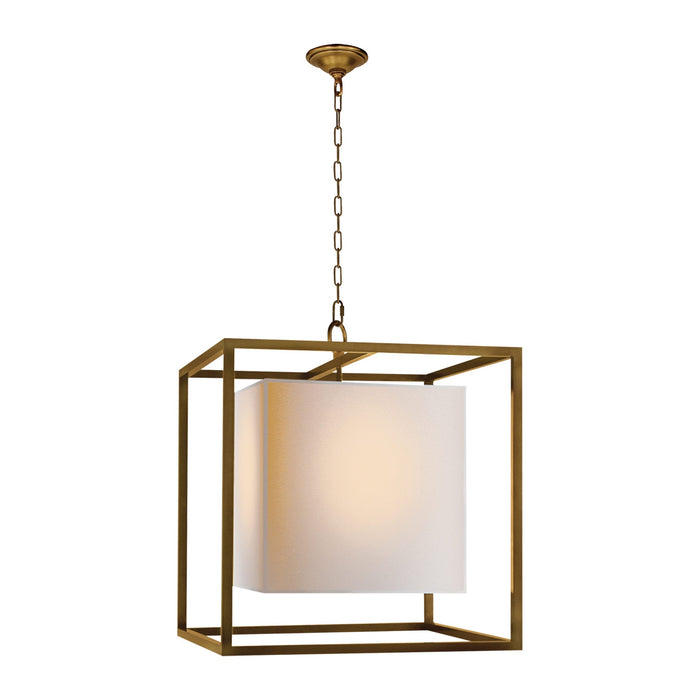 Caged Pendant Light in Hand-Rubbed Antique Brass (Medium).