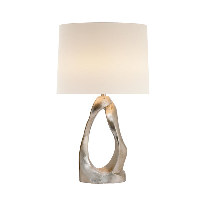 Cannes Table Lamp in Burnished Silver Leaf.