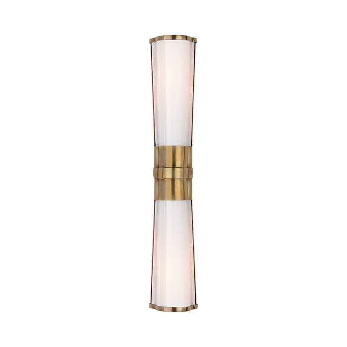 Carew Vanity Wall Light in Antique-Burnished Brass.