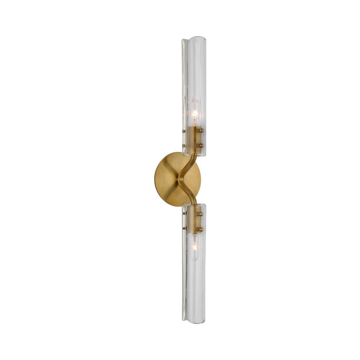 Casoria Vanity LED Wall Light in Hand-Rubbed Antique Brass.