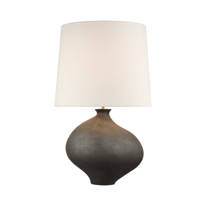 Celia LED Table Lamp in Right/Stained Black Metallic.