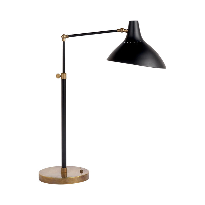 Charlton Table Lamp in Black/Hand-Rubbed Antique Brass.