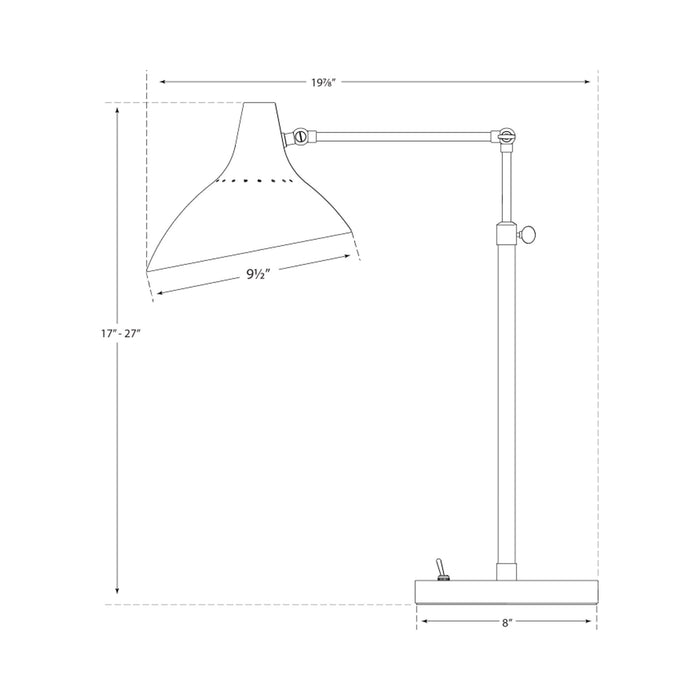 Charlton Table Lamp - line drawing.