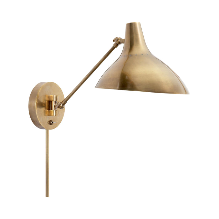 Charlton Wall Light in Hand-Rubbed Antique Brass.