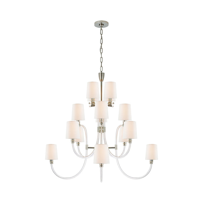 Clarice Chandelier in Polished Nickel.