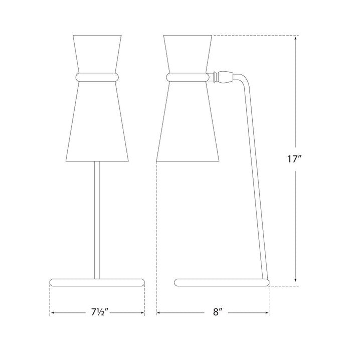 Clarkson Table Lamp - line drawing.