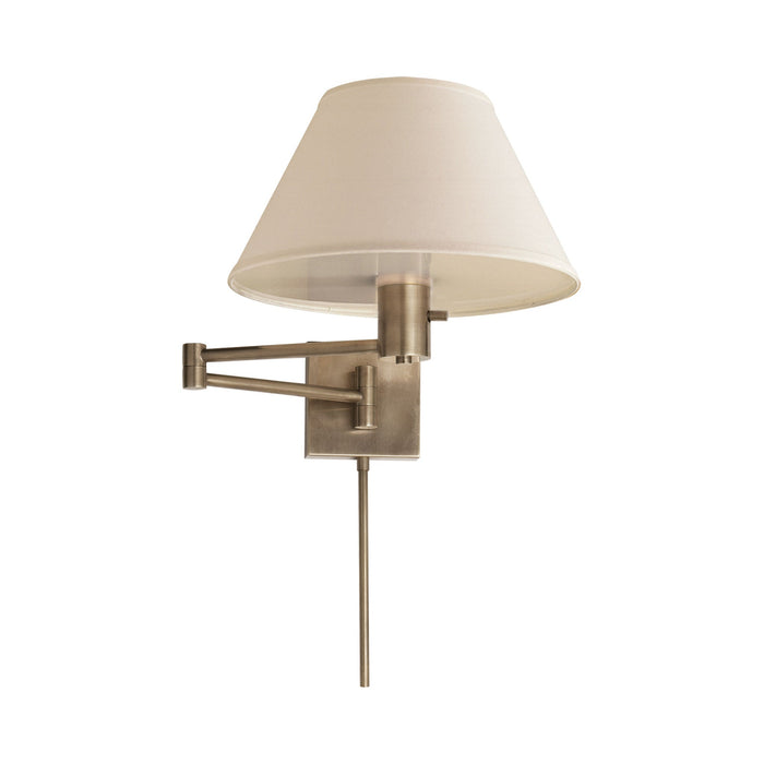 Classic Swing Arm Wall Light in Antique Nickel.