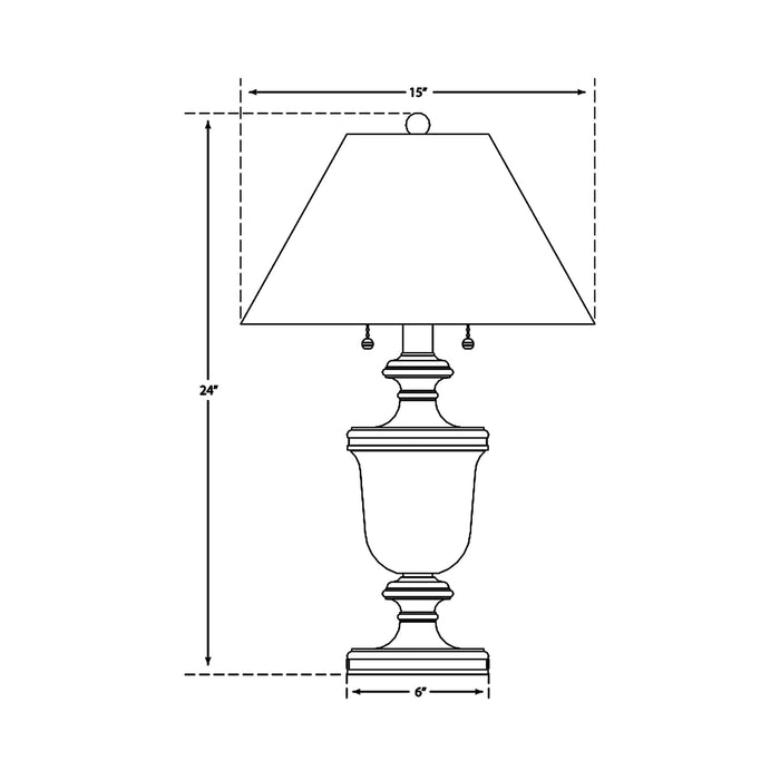 Classical Urn Form Table Lamp - line drawing.