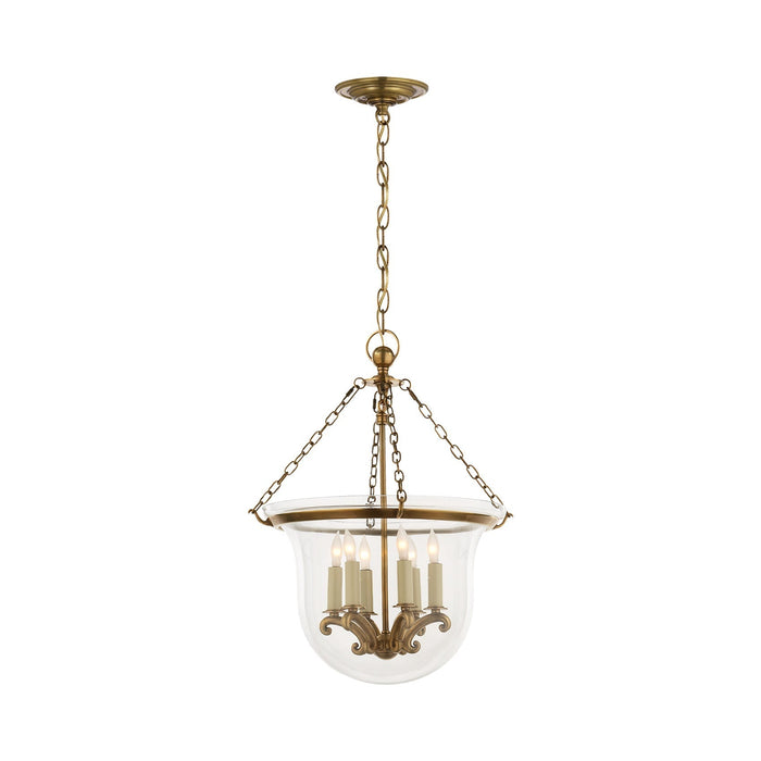 Country Bell Jar Pendant Light in Antique-Burnished Brass (Medium).