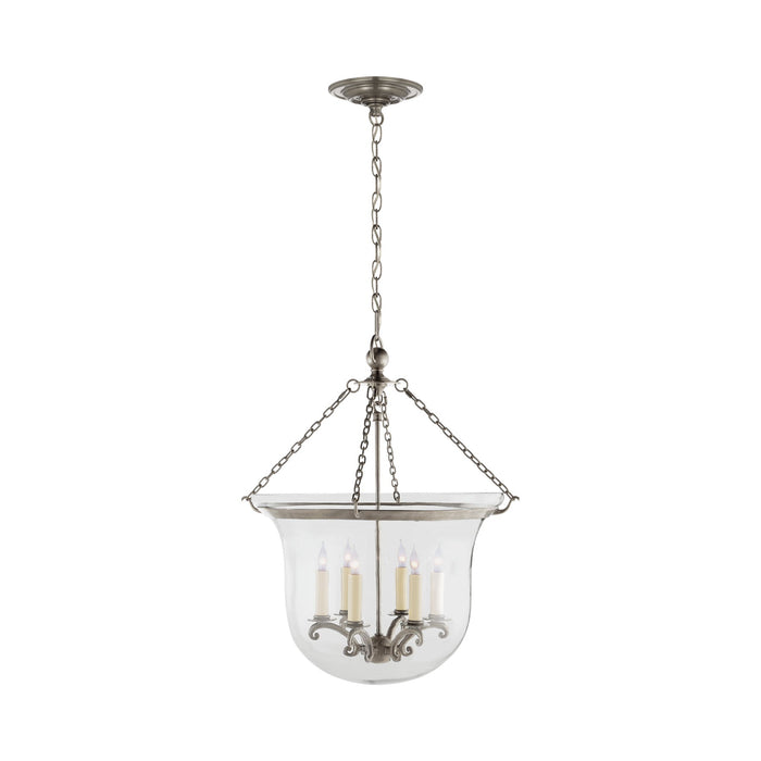 Country Bell Jar Pendant Light in Antique-Burnished Brass (Large).