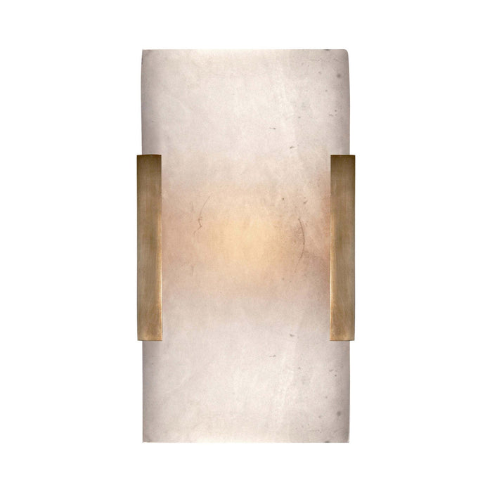 Covet LED Bath Wall Light in Wide/Antique-Burnished Brass.