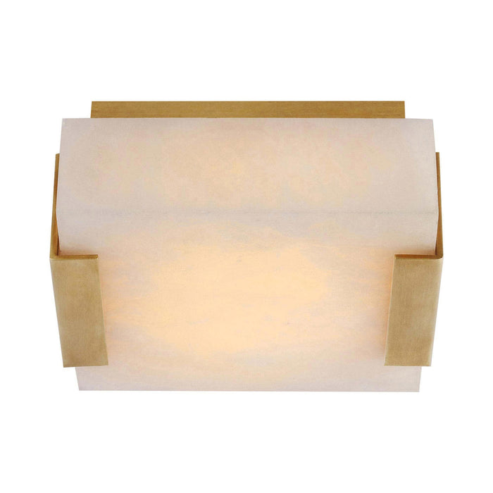 Covet Solitaire LED Flush Mount Ceiling Light in Low Clip/Antique-Burnished Brass.