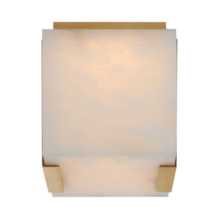 Covet Solitaire LED Flush Mount Ceiling Light in Tall Clip/Antique-Burnished Brass.