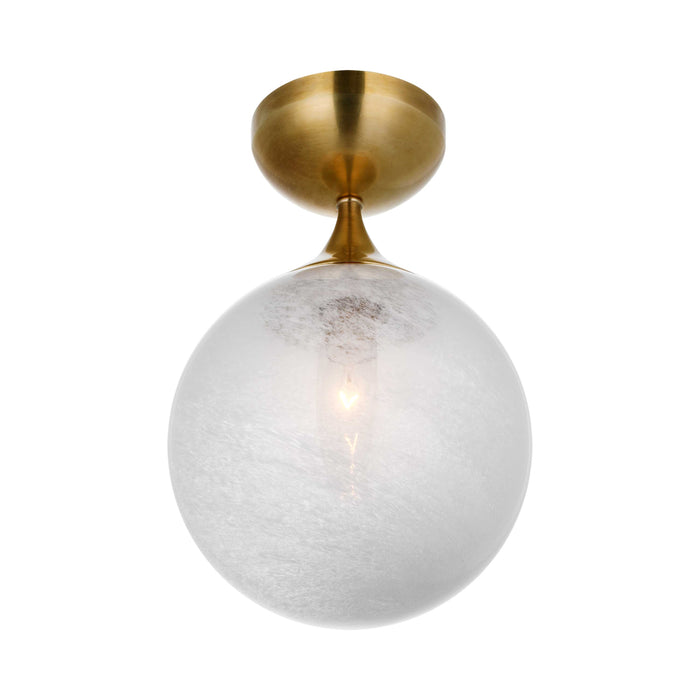 Cristol Flush Mount Ceiling Light in Hand-Rubbed Antique Brass (1-Light).