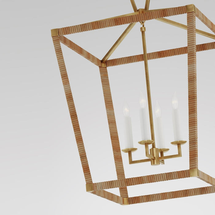 Darlana Rattan Wrapped LED Pendant Light in Detail.