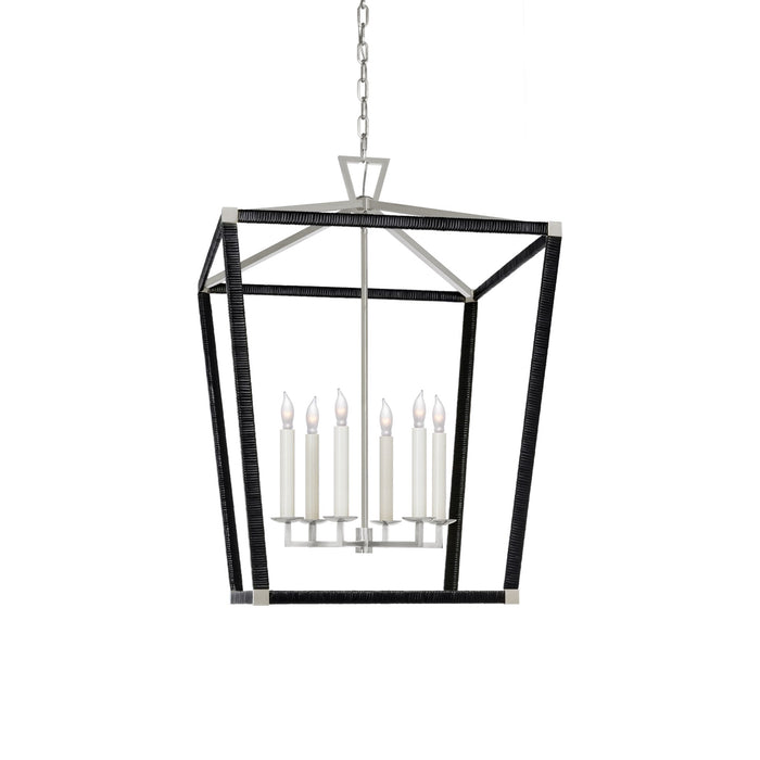 Darlana Rattan Wrapped LED Pendant Light in Detail.