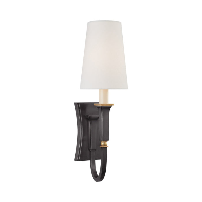 Delphia Arm Wall Light in Bronze with Antique Brass (1-Light).