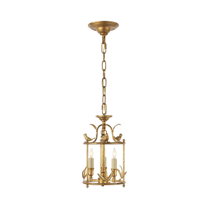 Diego Classical Perching Bird Pendant Light in Gilded Iron (Small).