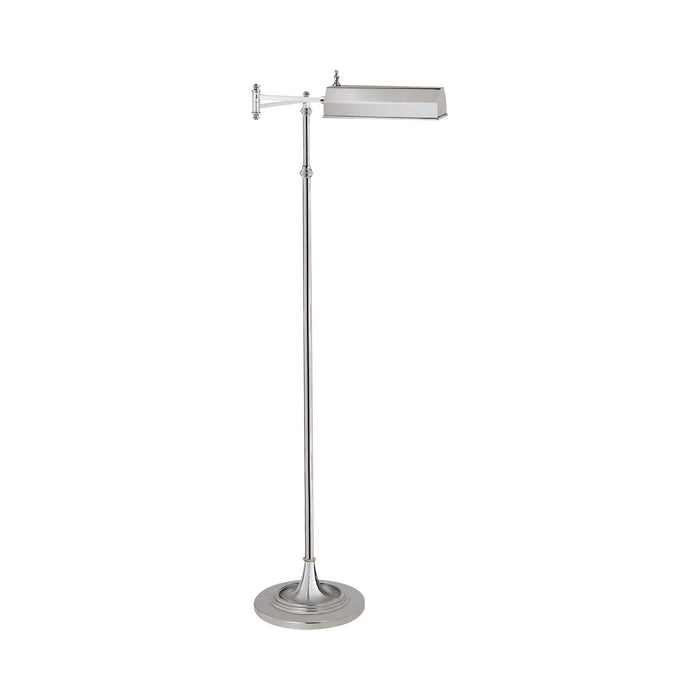 Dorchester Swing Arm Pharmacy Floor Lamp in Polished Nickel.